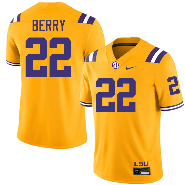 #22 Harlem Berry LSU Tigers Jersey,Louisiana State University Tigers Football Jersey-Gold